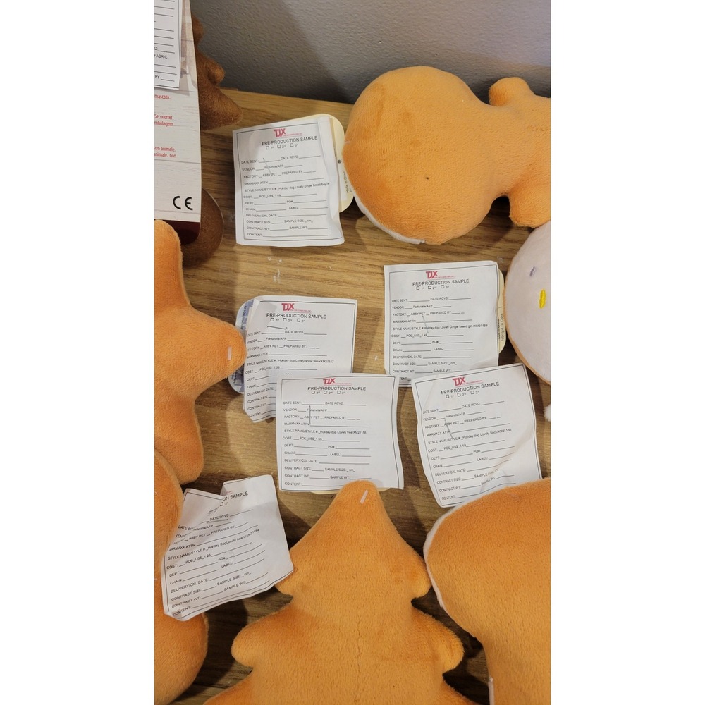 TJX Pre-Production Sample AFP Christmas Frosted Cookie Dog Toy Plush Lot 8pc - Picture 5 of 7